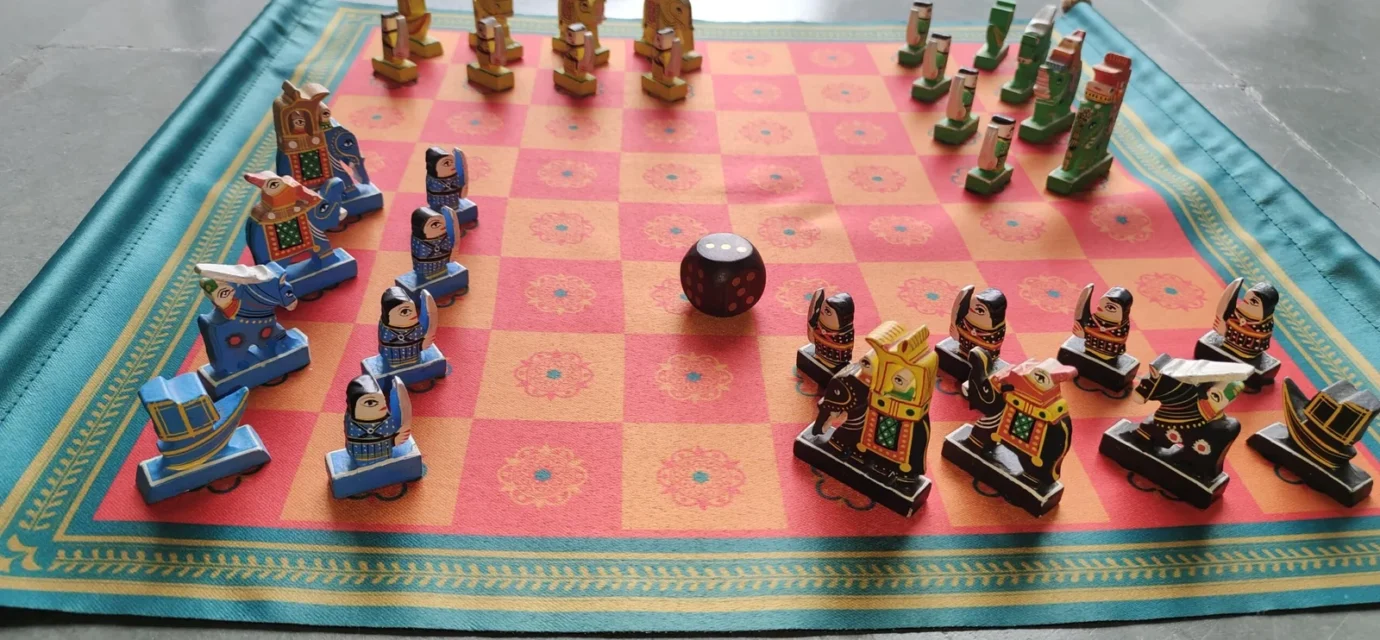 Ancient Indian Chaturanga game showing the origins of chess