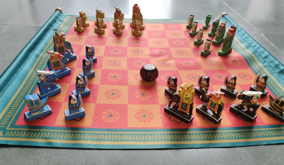 Ancient Indian Chaturanga game showing the origins of chess